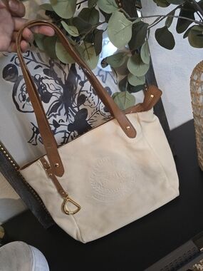 Lauren Ralph Lauren Vintage Leather Shoulder Tote Bag